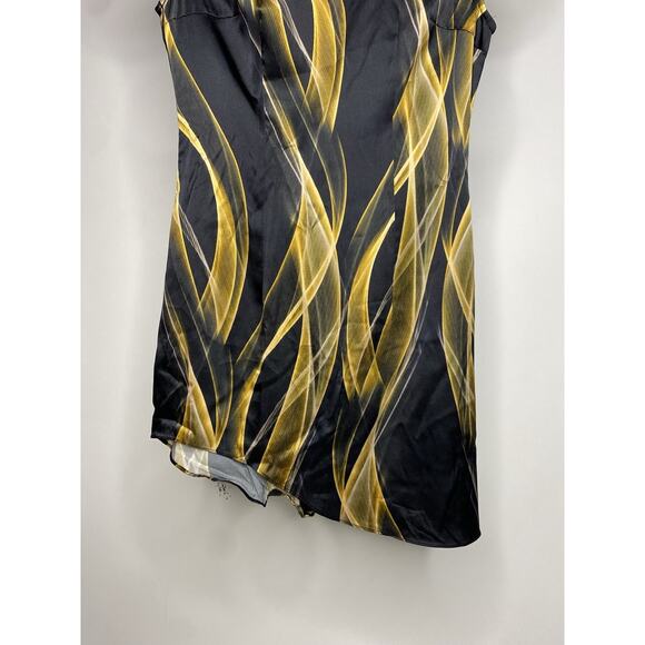 Kim Shui Abstract Print Dress Black Silk Women's XS Mini Evening Sexy Short - Picture 3 of 9